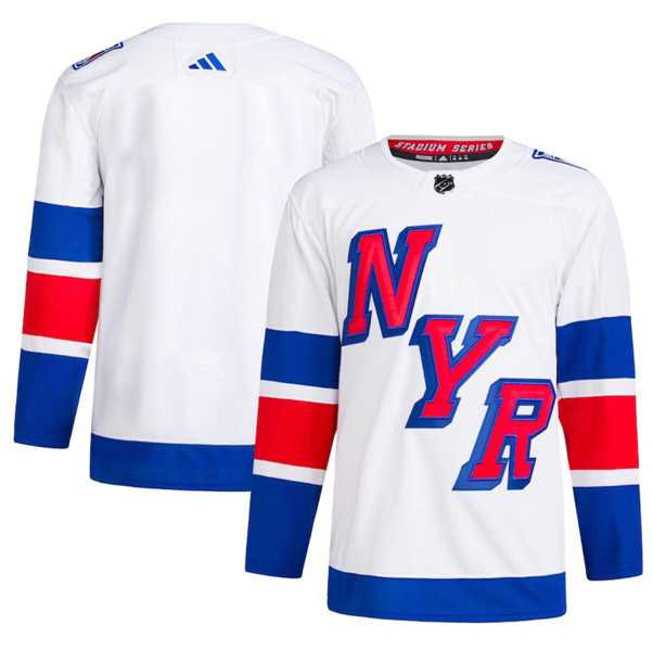 Men%27s New York Rangers Blank White 2024 Stadium Series Stitched Jersey Dzhi